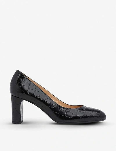 Shop Lk Bennett Women's Bla-black Winola Mock-croc Leather Courts