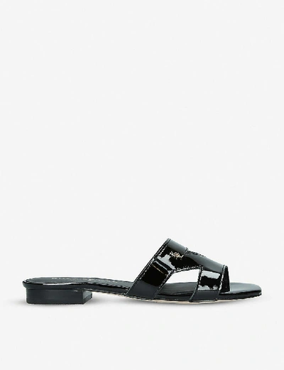 Shop Kurt Geiger Odina Cut-out Leather Sandals In Black