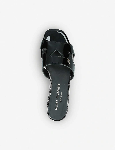 Shop Kurt Geiger Odina Cut-out Leather Sandals In Black