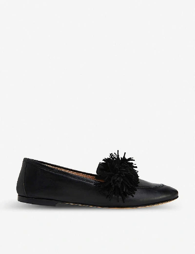 Shop Lk Bennett Lera Leather Tassel Loafers In Bla-black