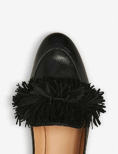 Shop Lk Bennett Lera Leather Tassel Loafers In Bla-black