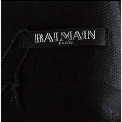 Pre-owned Balmain Silk Mini Dress In Black