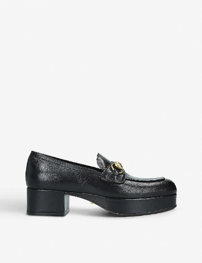 Shop Gucci Houdan Leather Platform Loafers In Black