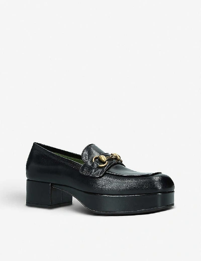 Shop Gucci Houdan Leather Platform Loafers In Black