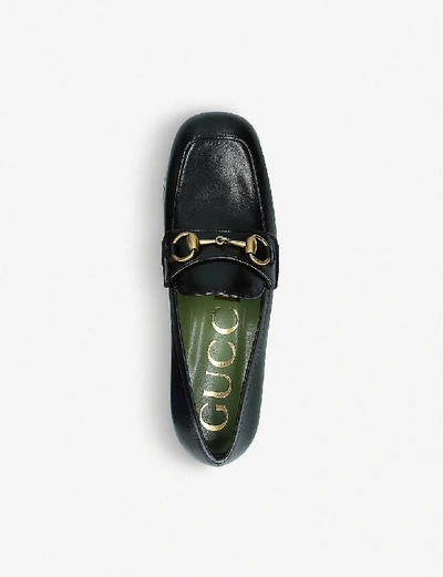 Shop Gucci Houdan Leather Platform Loafers In Black