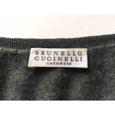 Pre-owned Brunello Cucinelli Cashmere Maxi Dress In Grey