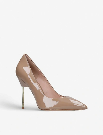 Shop Kurt Geiger Womens Nude Britton Patent-leather Courts 7