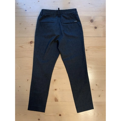 Pre-owned Dsquared2 Wool Straight Pants In Grey