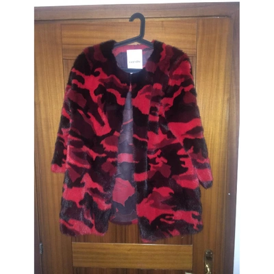 Pre-owned Valentino Red Mink Coat