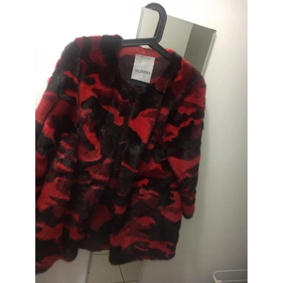 Pre-owned Valentino Red Mink Coat