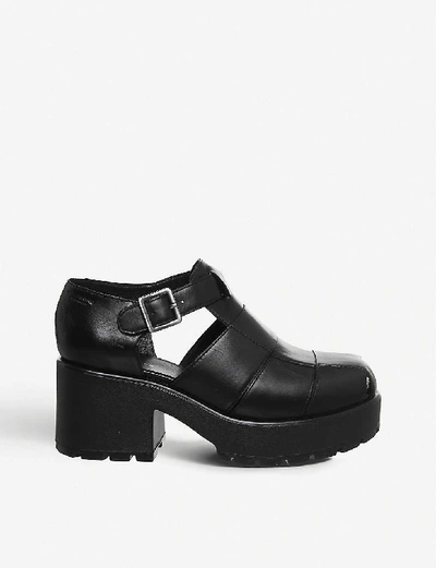 Vagabond Dioon Black Leather Chunky Heeled Shoes | ModeSens