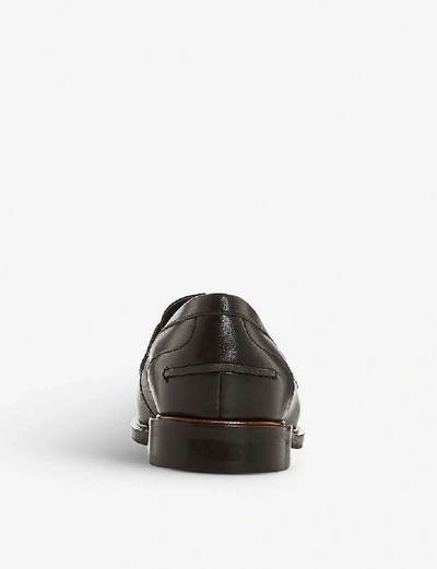 Shop Dune Glazer Leather Tassel Loafer In Black-leather