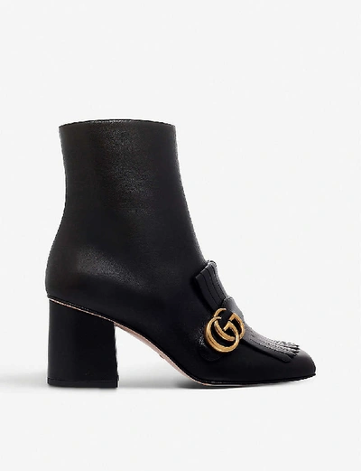 Marmont leather heeled ankle boots