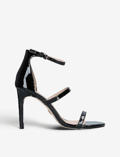 Shop Kurt Geiger Park Lane Patent Leather Stiletto Sandals In Black