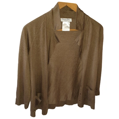 Pre-owned Dior Cashmere Cardigan In Camel