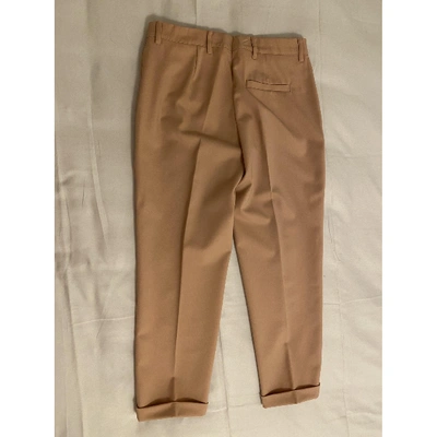 Pre-owned Miu Miu Wool Straight Pants In Pink