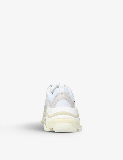 Shop Balenciaga Triple S Leather And Mesh Trainers In White/oth