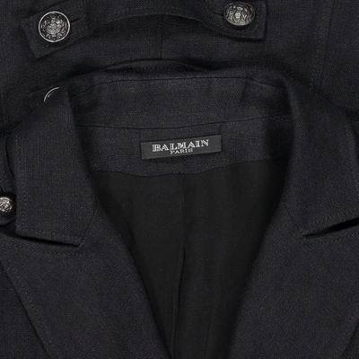 Pre-owned Balmain Linen Jacket In Navy