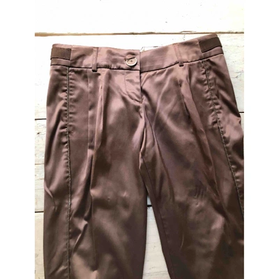 Pre-owned Pinko Straight Pants In Brown