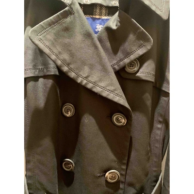 Pre-owned Burberry Wool Trench Coat In Black
