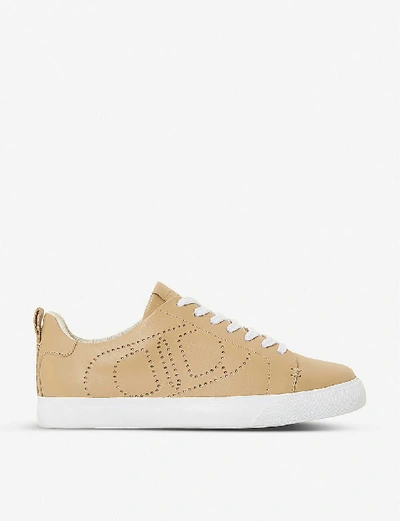 Shop Dune Eco Leather Low-top Trainers In Camel-leather