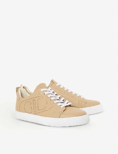 Shop Dune Eco Leather Low-top Trainers In Camel-leather