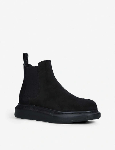 Shop Alexander Mcqueen Hybrid Suede Chelsea Boots, Size: Eur 37 / 4 Uk Women In Black