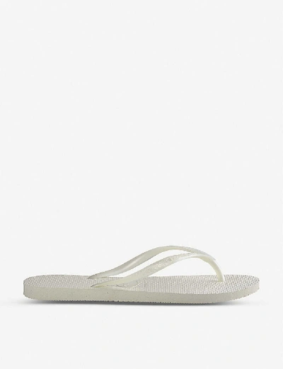 Shop Havaianas Women's Slim White Slim Rubber Flip-flops