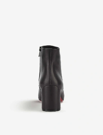 Christian Louboutin Turela Leather Side-zip Red Sole Booties In Black