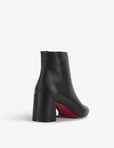 Christian Louboutin Turela Leather Side-zip Red Sole Booties In Black
