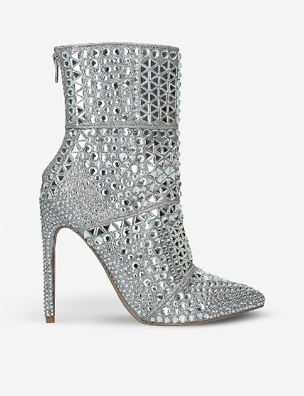 steve madden silver ankle boots