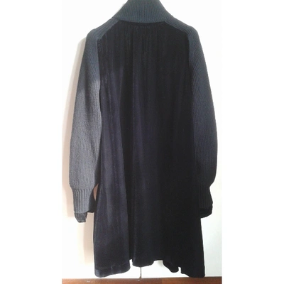Pre-owned Sacai Velvet Mid-length Dress In Black