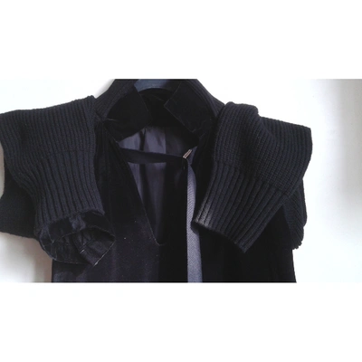 Pre-owned Sacai Velvet Mid-length Dress In Black