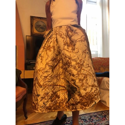 Pre-owned Pierre-louis Mascia Beige Silk Skirt