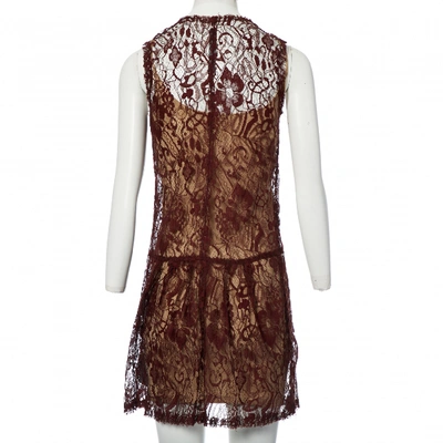 Pre-owned Raquel Allegra Mid-length Dress In Burgundy