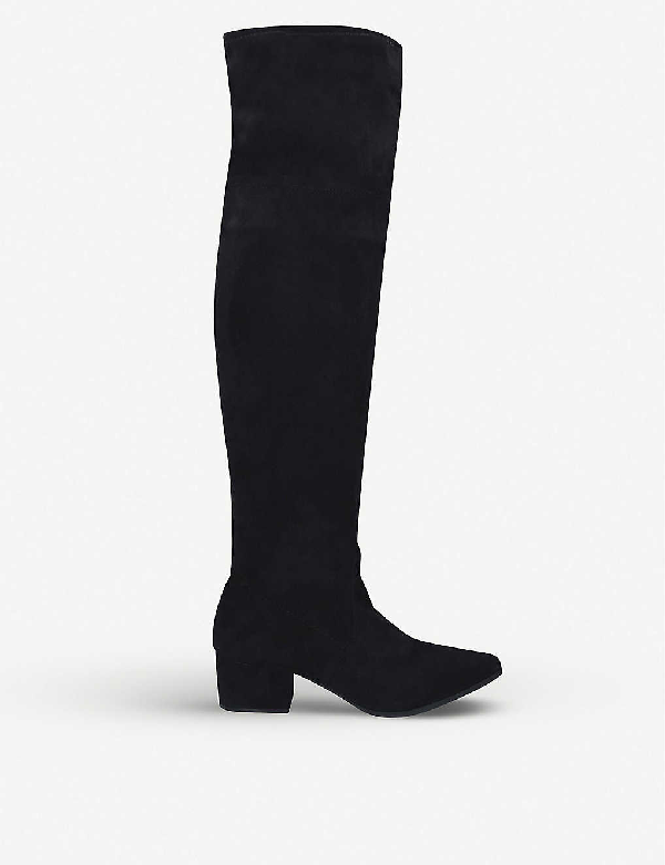 black suede boots knee length