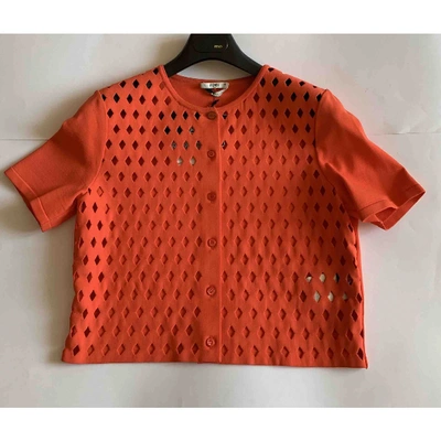 Pre-owned Fendi Skirt Suit In Orange