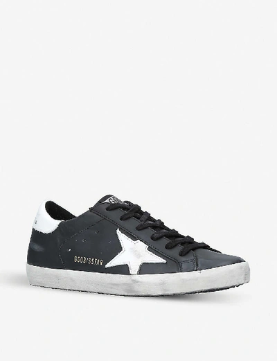 Shop Golden Goose Superstar L27 Leather Trainers In Blk/white