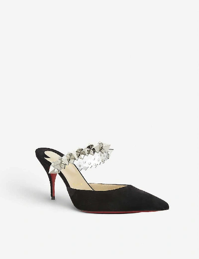 Shop Christian Louboutin Planet Choc 80 Vv/specchio In Black/silver