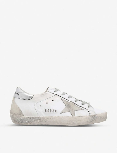 Shop Golden Goose Women's Superstar W77 Leather Trainers In White/oth