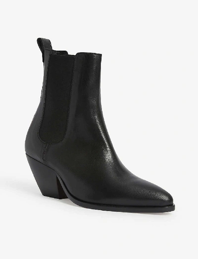 Shop Sandro Raph Cowboy Ankle Boots In Black