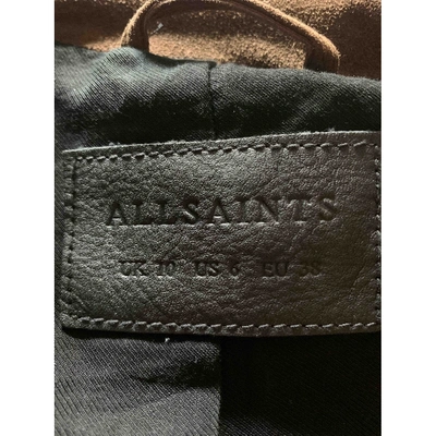 Pre-owned Allsaints Leather Jacket In Brown