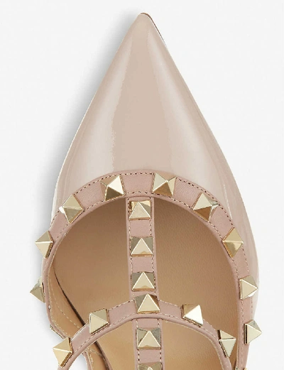 Shop Valentino Garavani Womens Nude (nude) So Noir Rockstud Patent-leather Heeled Sandals