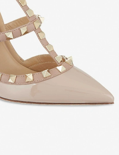 Shop Valentino Garavani Womens Nude (nude) So Noir Rockstud Patent-leather Heeled Sandals