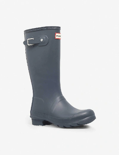 Hunter Boys Navy Kids Original Kids Rubber Wellies 7-10 Years In Nero