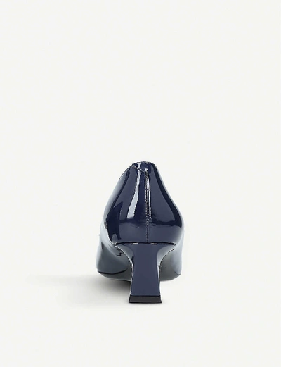 Shop Roger Vivier Trompette Patent Leather Courts In Navy
