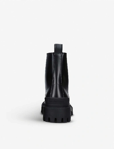 Shop Balenciaga Women's Black Strike Leather Platform Ankle Boots