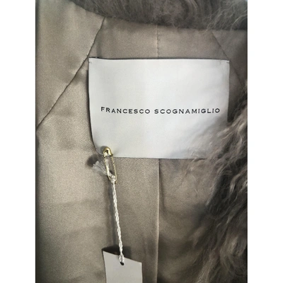 Pre-owned Francesco Scognamiglio Faux Fur Short Vest In Grey