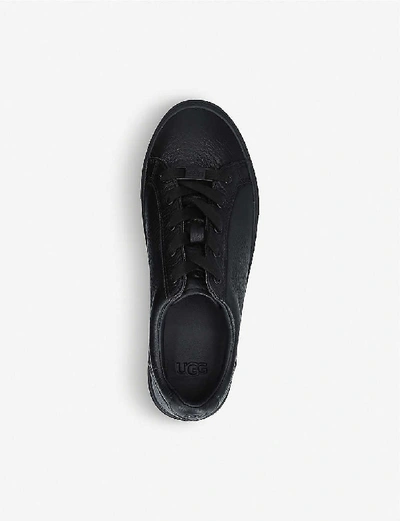 UGG WOMENS BLACK ZILO LOW-TOP LEATHER TRAINERS 5 854-10004-3892400109