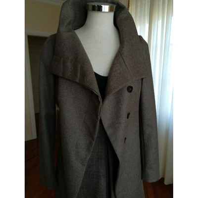Pre-owned Annie P Wool Coat In Brown